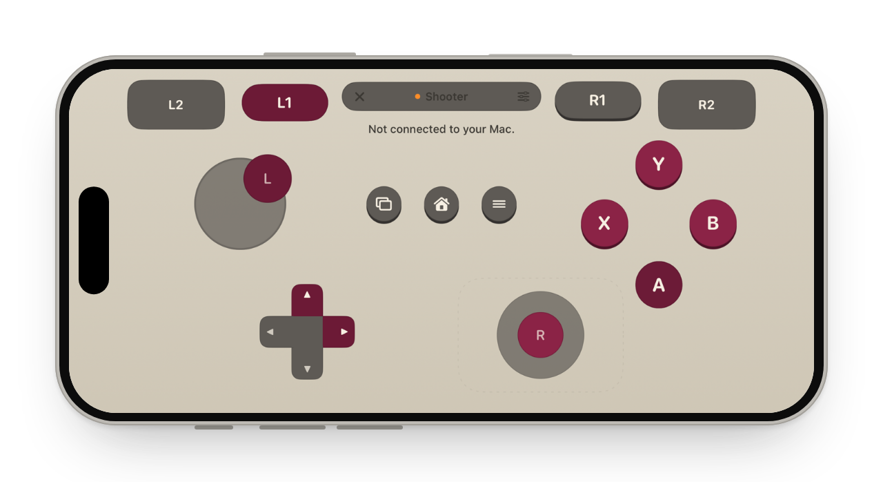 The Retro skin in Game: maroon buttons on warm beige